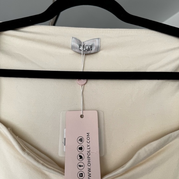 Oh Polly Baize Ivory Square Neck Long Sleeve Mini Dress NWT Size 8 - Picture 6 of 15